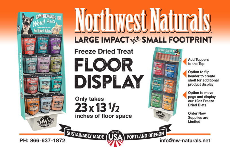 Northwest Naturals freeze dried treat floor display